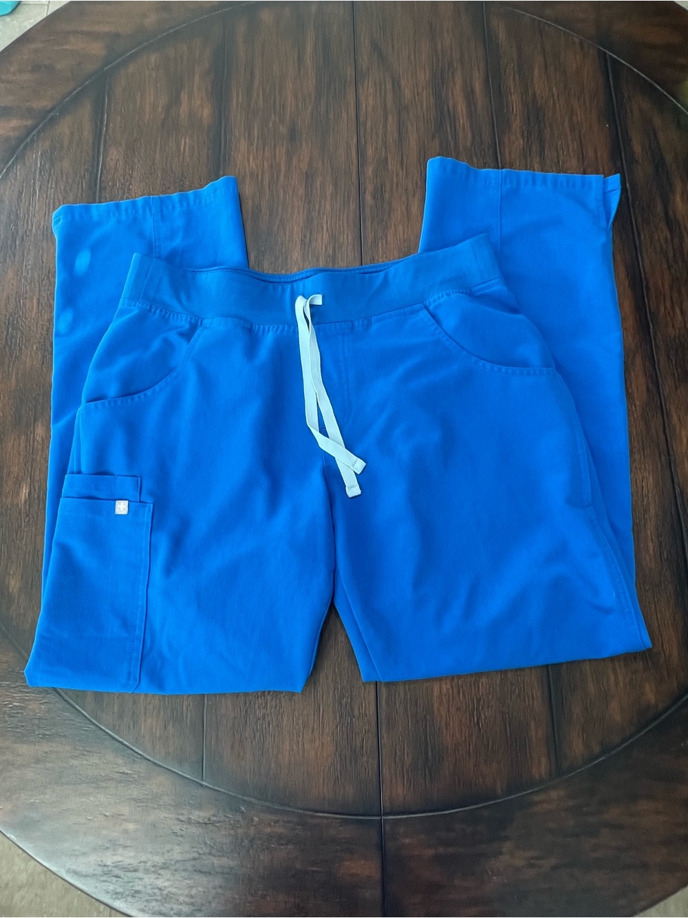 Figs Women's Royal Blue Solid Straight Leg Scrub Pants Size Med Drawstring - Picture 2 of 11